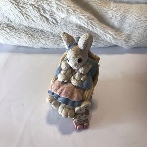 Mama Bunny holding  Bunnies Figurine Vicki lane